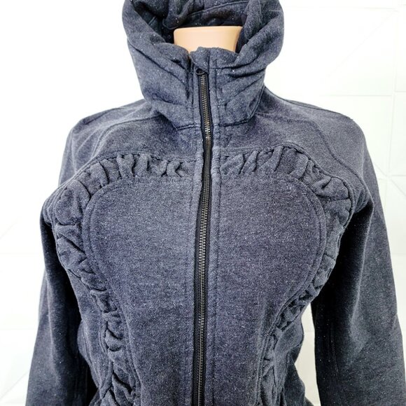 Lululemon Women's Heathered Black Cuddle Up Sparkle Full-Zip Jacket Size 8 - Picture 3 of 10